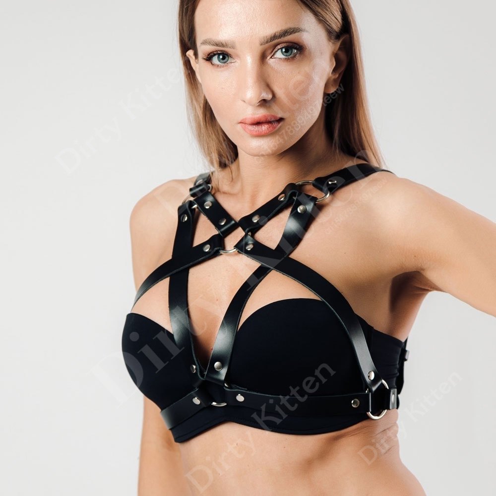 Faux Leather Harness for Women Gothic Clothes Women's Harness Bra Sexy Lingerie Waist Belt Sexy Accessories Suspenders Garter